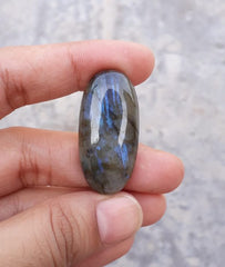 37ct Labradorite Cabochon - Spectrolite- Black Moon Stone - 35 x17mm