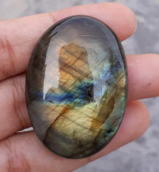 84ct Labradorite Cabochon - Spectrolite- Black Moon Stone - 42x30mm