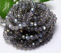 Браслет из натурального мадагаскарского лабрадора с драгоценными камнями, размеры 7-8 мм