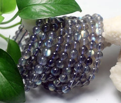 Браслет из натурального мадагаскарского лабрадора с драгоценными камнями, размеры 7-8 мм