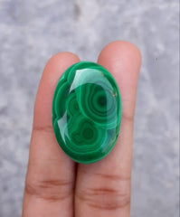 Кристалл малахита 43 карата - Малахит Кабошон - Малахитовый камень трансформации - 30x21 мм