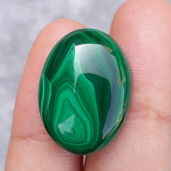 31ct Malachite Crystal - Malachite Cabochon - Malachite Stone of Transformation - 24x18mm