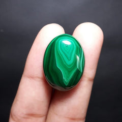 31ct Malachite Crystal - Malachite Cabochon - Malachite Stone of Transformation - 24x18mm