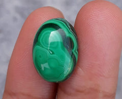 12.8ct Malachite Crystal - Malachite Cabochon - Malachite Stone of Transformation - 17x13mm