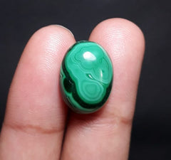 12.8ct Malachite Crystal - Malachite Cabochon - Malachite Stone of Transformation - 17x13mm