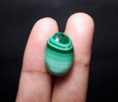 Кристалл малахита 15 карат - Малахит Кабошон - Малахитовый камень трансформации - 19x14 мм