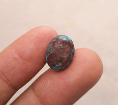 Natural Certified Egyptian Turquoise - Misri Feroza - 6Ct- 15x11mm