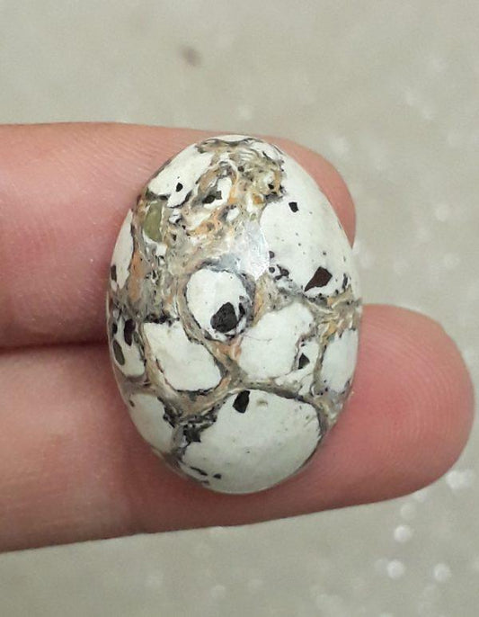 29.9ct Jasper - White Jasper Cabochon - 26x20mm