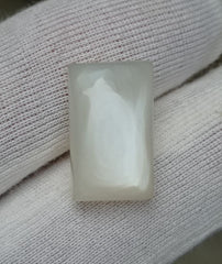 Молочный лунный камень 10,9 карата с белым блеском — Лунный камень Адуляр — Июньский камень — 17,5x10x6 мм