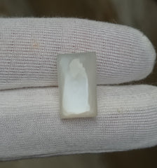 Молочный лунный камень 10,9 карата с белым блеском — Лунный камень Адуляр — Июньский камень — 17,5x10x6 мм