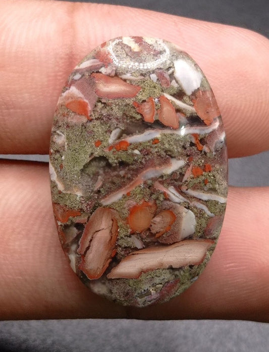 Моховой агат 30 карат — Зеленый моховой агат — 31x21x7,5 мм