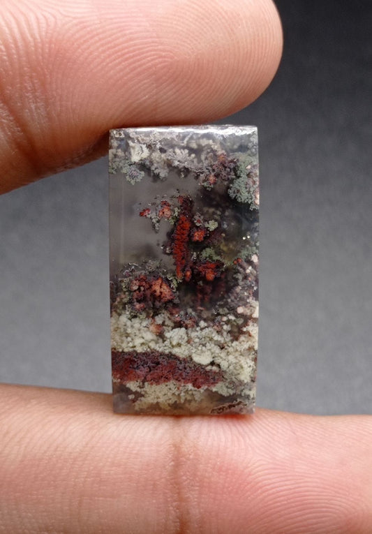 29.9ct Moss Agate - White Moss Agate - 28.7x15x6.5mm