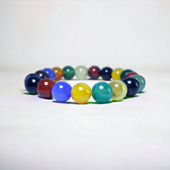 7 Chakra MultiColor Natural Agate Bracelet - 10mm