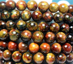 Браслет из натурального драгоценного камня А+ Намибия Феникс Питерсит, размеры 9–13 мм