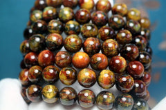 Браслет из натурального драгоценного камня А+ Намибия Феникс Питерсит, размеры 9–13 мм