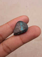 Natural Certified Turquoise with Pyrite - Blue Matrix Turquoise - Shajri Feroza-25.6Ct-22x17m