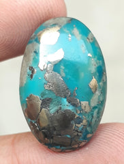 Natural Turquoise with Pyrite - Blue Matrix Turquoise - Shajri Feroza-19Ct