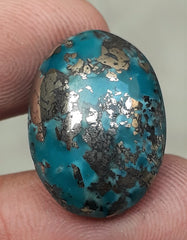 Natural Turquoise with Pyrite - Blue Matrix Turquoise - Shajri Feroza-24Ct