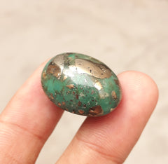 Натуральная бирюза с пиритом - зелёная матричная бирюза - Шаджри Фероза - 37,50 карата