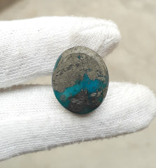 Natural Turquoise with Pyrite - Blue Matrix Turquoise - Shajri Feroza-40.1Ct
