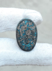 Natural Turquoise with Pyrite - Blue Matrix Turquoise - Shajri Feroza-43Ct