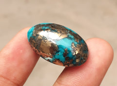 Натуральная бирюза с пиритом - зелёная матричная бирюза - Шаджри Фероза - 43,50 карата