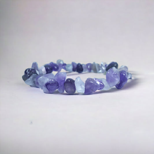 Freeform Natual Amethyst Strech Bracelet