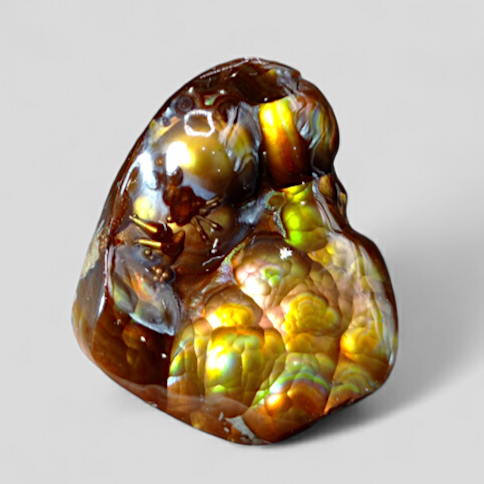 Elegant Rare Mexican Fire Agate Carving with Segenite Needles