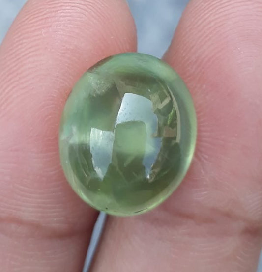 10.3ct Prehnite Cabochon - also called Grape Jade, Green Moonstone - 15x13mm