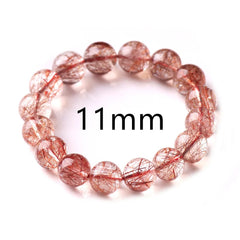 Браслет из натурального красного рутилированного кварца, размер 7-15 мм