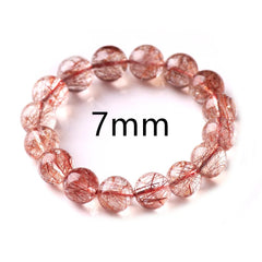 Браслет из натурального красного рутилированного кварца, размер 7-15 мм