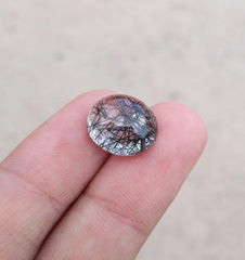 Черный турмалированный кварц 8,95 карата - Кабошон Черный рутиловый кварц - Рутилированный кварц