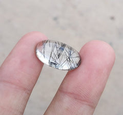 Черный турмалированный кварц 12,65 карата - Кабошон Черный рутиловый кварц - Рутилированный кварц