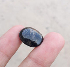 Черный турмалированный кварц 12,75 карата - Кабошон Черный рутиловый кварц - Рутилированный кварц