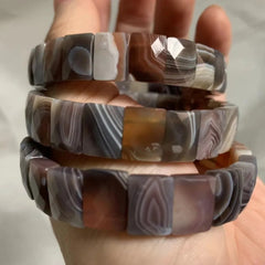 Браслет из натурального ботсванского агата/сардоникса, браслет для мужчин и женщин