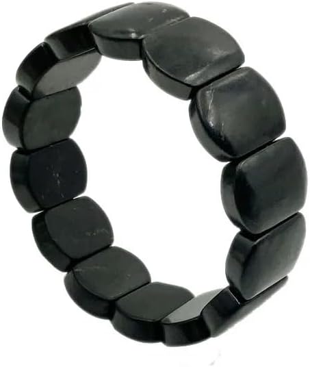 Natural Rare Shungite Gemstone Strech Bracelet