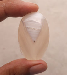 Fortified White Chalcedony - Sulaimani Aqeeq - 43x27mm