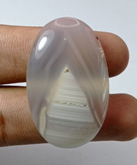 Fortified White Chalcedony - Sulaimani Aqeeq - 43x27mm