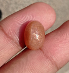 7.9ct Natural Sunstone Cabochon - Heliolite - Aventurescent Feldspar - August Birthstone - 14x10x7mm
