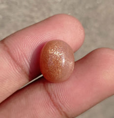 9.6ct Natural Sunstone Cabochon - Heliolite - Aventurescent Feldspar - August Birthstone - 15x12x7mm