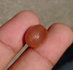 9.6ct Natural Sunstone Cabochon - Heliolite - Aventurescent Feldspar - August Birthstone - 15x12x7mm