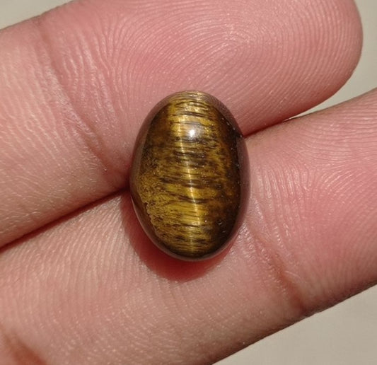 9.2ct Tiger Eye Cabochon - June Birthstone - June Birthstone - 16x11x7mm
