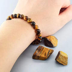 10mm High Qualith Natural Tiger Eye Strech Bracelet