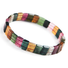 Natural Colorful AAA Tourmaline Gemstone Bracelet, Bangle Jewelry, Bead Sizes 9*7*3mm