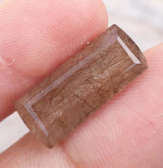 Коричневый турмалированный кварц 10,20 карата - Коричневый рутиловый кварц - Рутилированный кварц