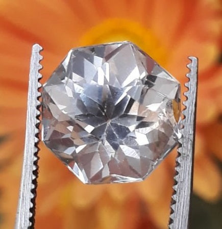 5ct Topaz - Whie Topaz Faceted Gemstone - Novemeber Birthstone - White Pukhraj - 9.7x9.8mm