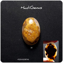 34ct Jasper - Gold Jasper Cabochon - Yellow Jasper - 28x20mm