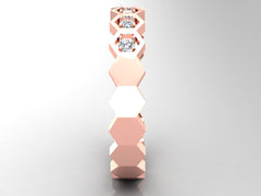 Bees Nest - Minimalist Hexagonal Diamond Band
