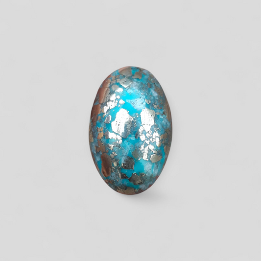 Natural Turquoise with Pyrite - Blue Matrix Turquoise - Shajri Feroza-54Ct