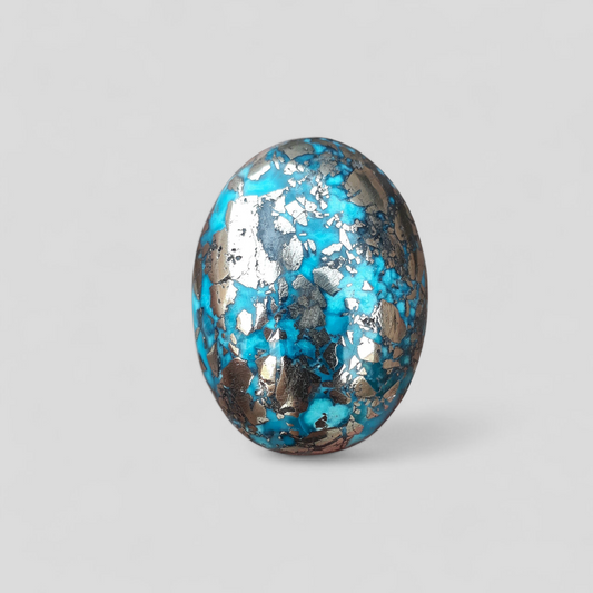 Natural Turquoise with Pyrite - Blue Matrix Turquoise - Shajri Feroza-117Ct
